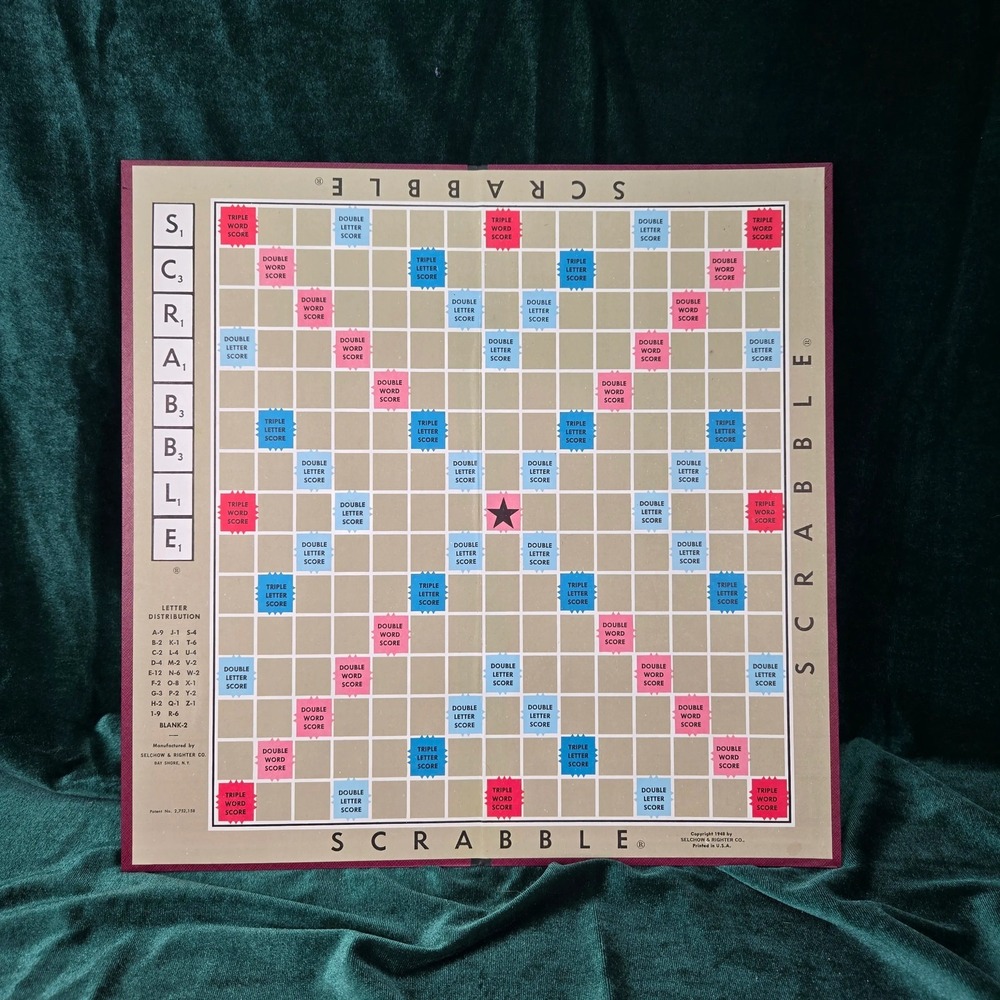 1976 Scrabble Crossword Game Board Only Vintage Selchow &‎ Righter